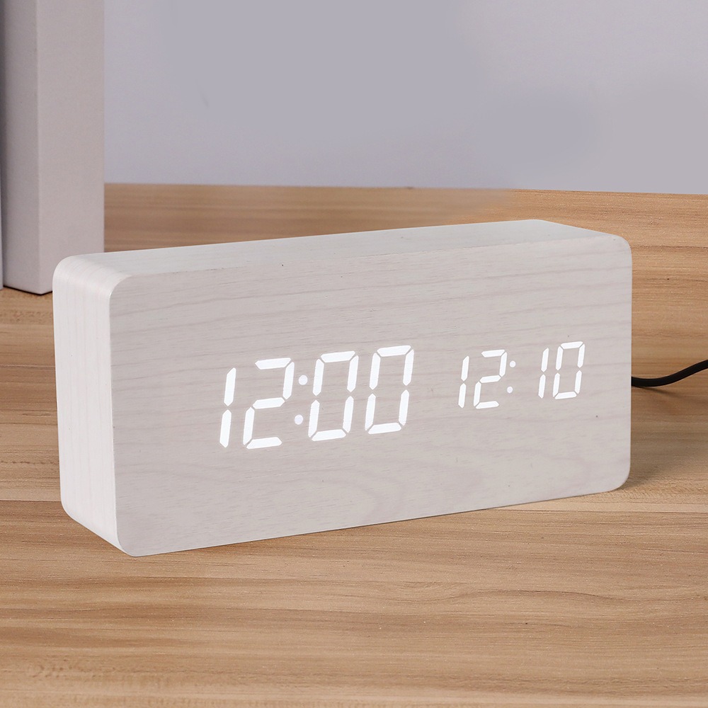 Wooden Digital Alarm Clock,LED - Office Tech Gadgets 评论和价格