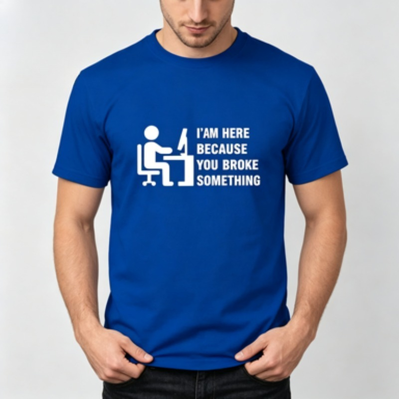 Soft Cotton Men T-shirt Tech S - Office Tech Wear 评论和价格