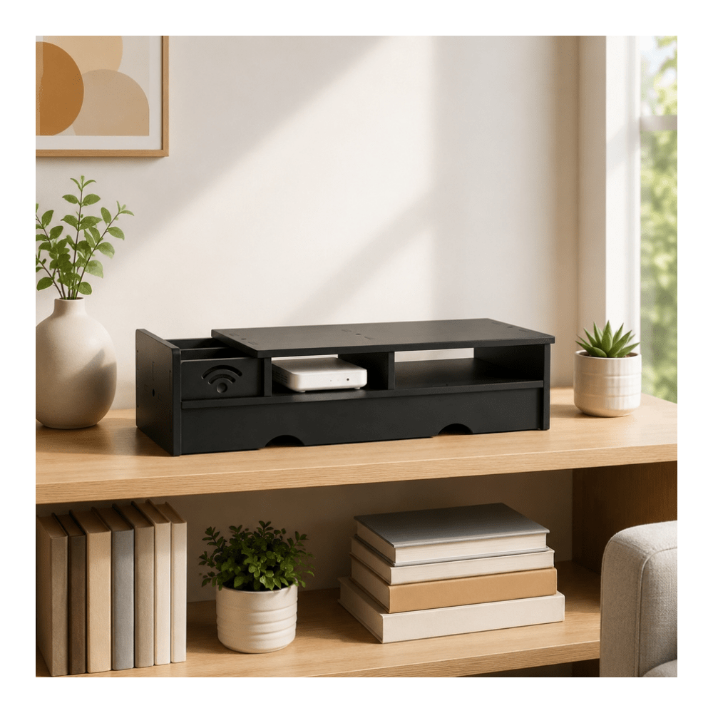 Black Matte WiFi Router Storag - Office Tech Set Up 评论和价格