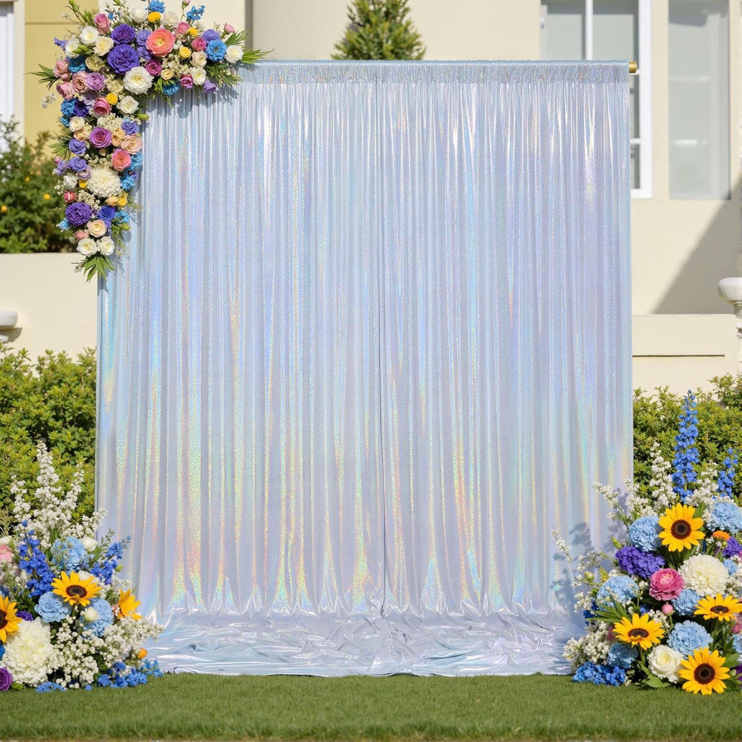 Shimmer Laser Backdrop Curtain - Office Tech Background 评论和价格
