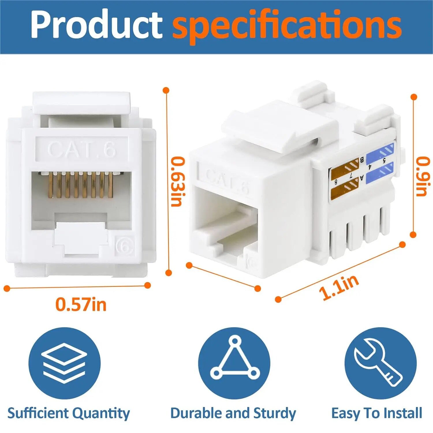 ZoeRax 10-Pack RJ45 Keystone J - Patch Panel Cat6 评论和价格