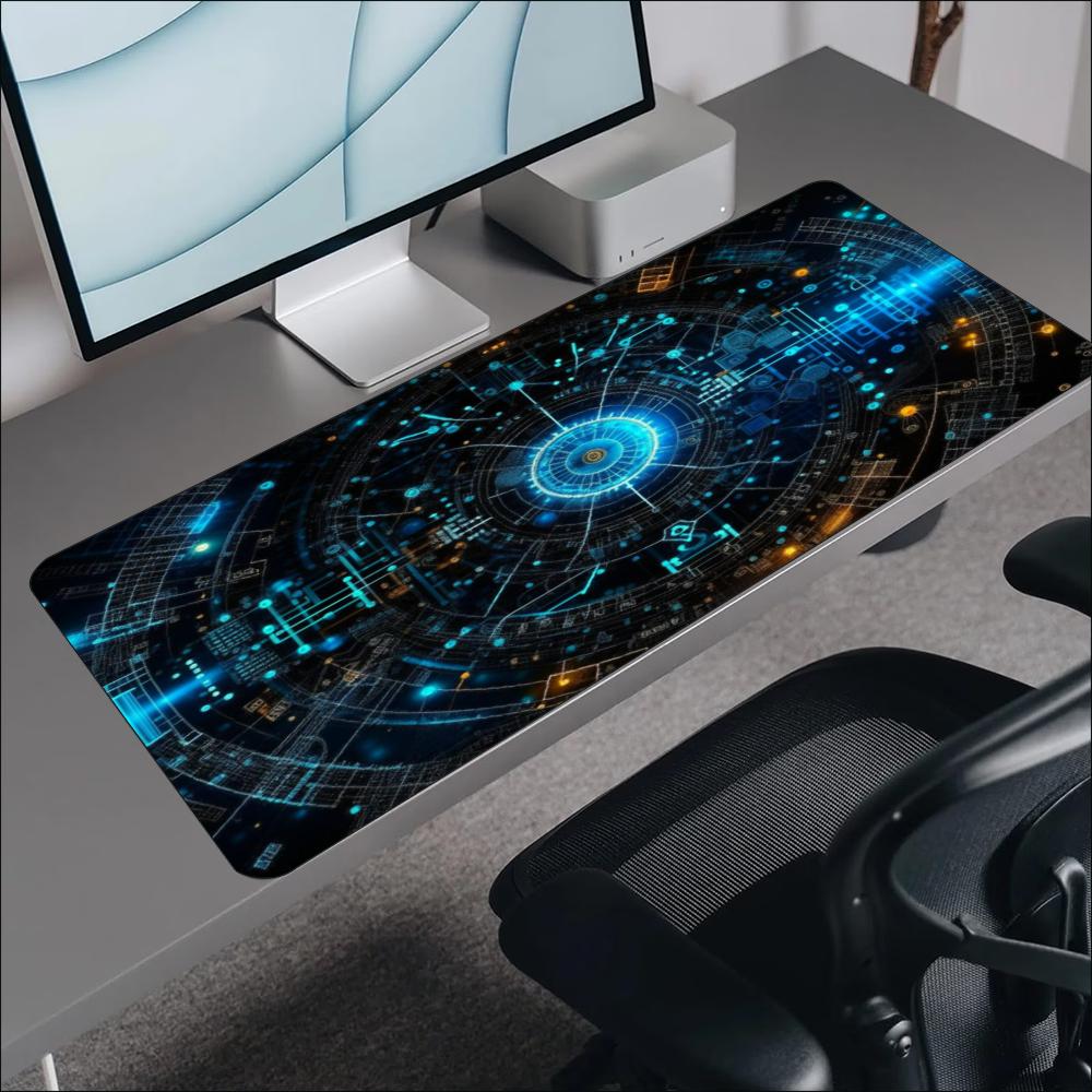 Blue Cyan Tech Circuit Circle  - Office Tech Set Up 评论和价格