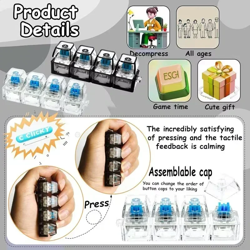 1pcs LED Keyboard Keycap Stres - Office Tech Gadgets 评论和价格